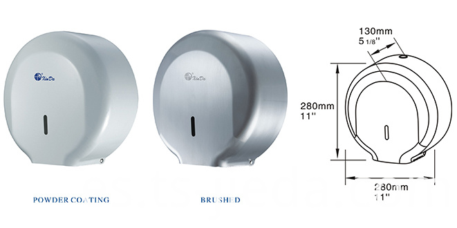 Dispensador de toallas en rollo cepillado de acero inoxidable Stainless steel Brushed Roll Towel Dispenser